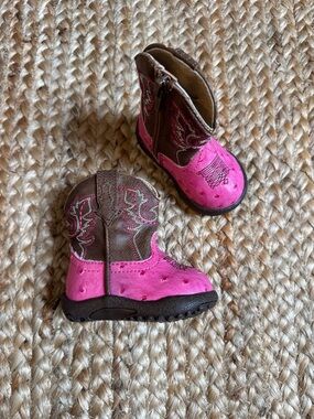 Roper 1 Infant Baby Girl Kids' Cowbabies Annabelle Boots Pink Brown
